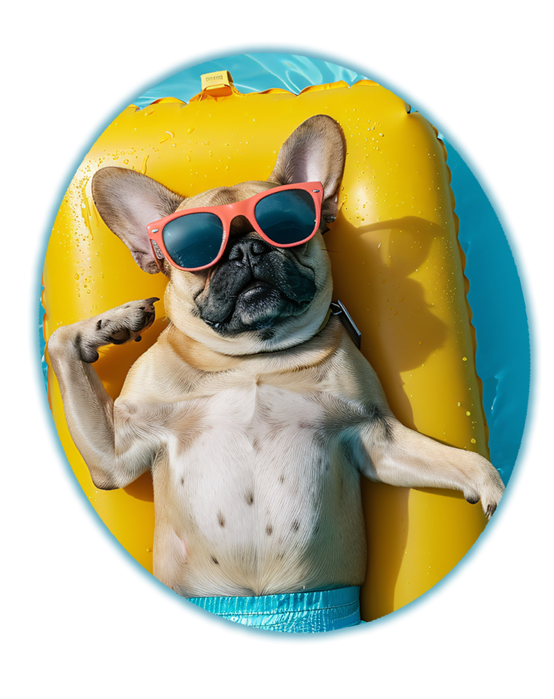 dog in pool.fw